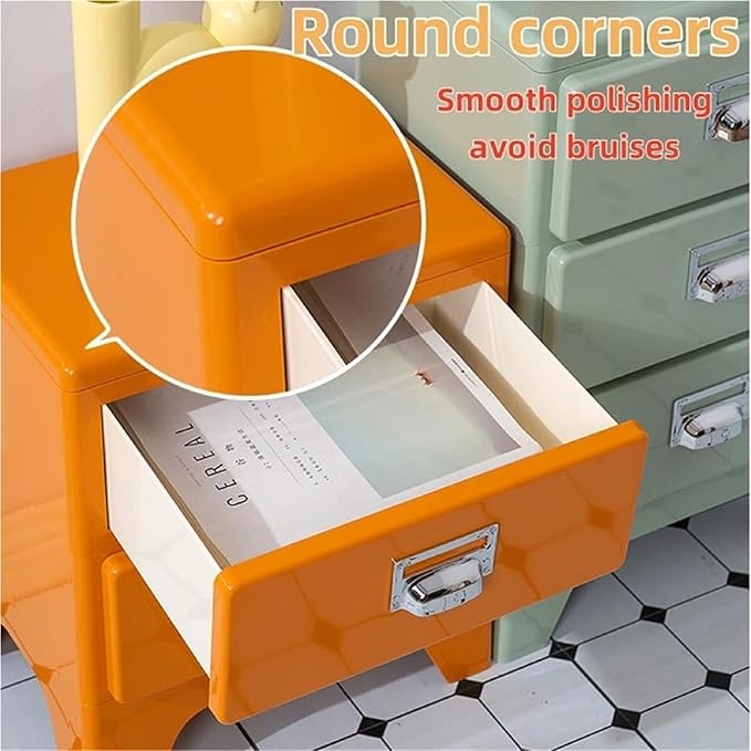 2/3/4/5 Floors Drawer File Cabinet -Retro Style Plastic File Cabinet for Under Desk Storagefor Home or Office Organization Storage CabinetSpace-Saving(19.1in Blue)
