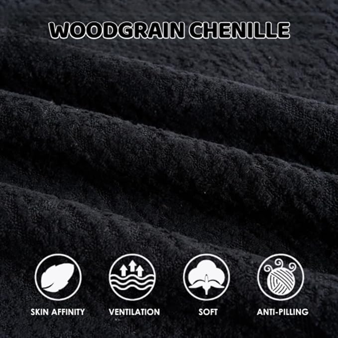 65 Curved Loveseat for Small SpacesBoneless Loveseat SofaWood Grain Chenille Fabric No Installation Requirement Curved Sofa Couch for ApartmentLiving RoomOffice (Black65)