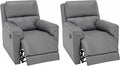 MINCETA Recliner ChairsModern 5 Wall Hugger Nursery Recliner with Overstuffed Arm and Back for Living RoomSet of 2PU Leather in Gray