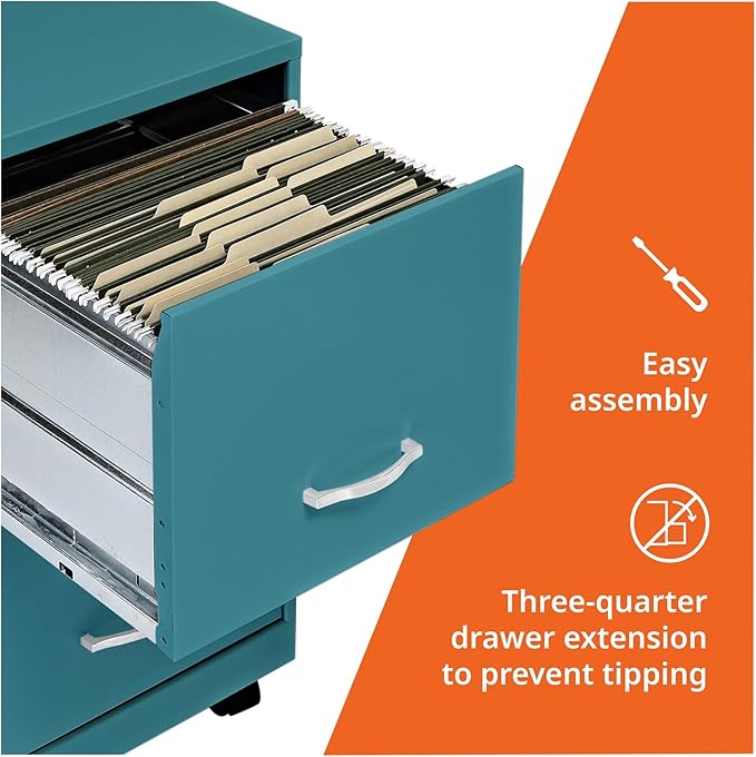 Lorell LYS SOHO File/File Mobile Cabinet Teal