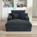 67.7 Oversized Chaise Lounge Chair Indoor Modern Corduroy Single Sleeper Couch Chair with 3 Soft Pillows＆Cup Holder Boneless Cloud Couch Single Seat Sofa for Living Room Bedroom (Dark Gray)