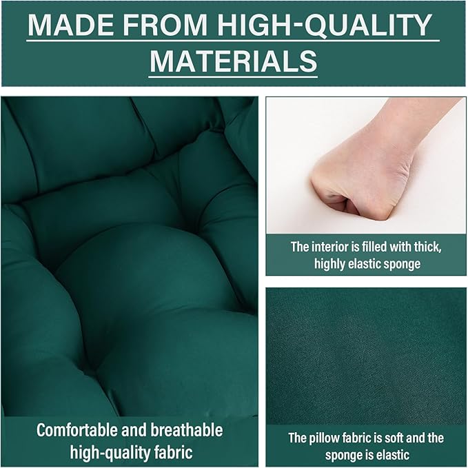 Lazy Chair with Ottoman Comfy Reading Chair with Footstool &amp Pillow Modern Lounge Chairs with Armrests &amp Side Pocket for Living Room Bedroom Dorm RoomDark Green