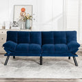 KINFFICT Convertible Futon Sofa Couch Bed Modern Memory Foam Sleeper Loveseat Sofa with Adjustable Armrests &amp Backrests Comfy Love Seat for Living Room Bedroom Office Apartment Small Space