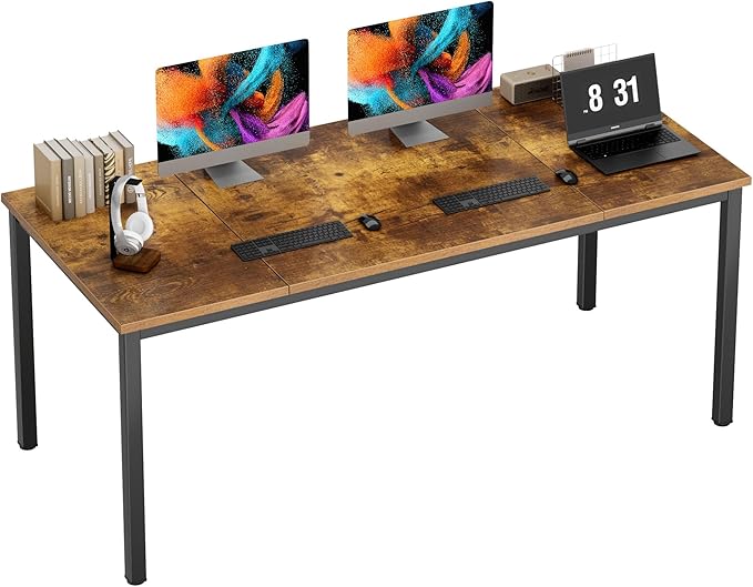 Need Large Computer Desk 70.8 x 31.5 inches Conference Table Large Office Desk Writing Table Workstation for Home OfficeRustic Brown &amp Black 10FJGSAC3-180FG-ND