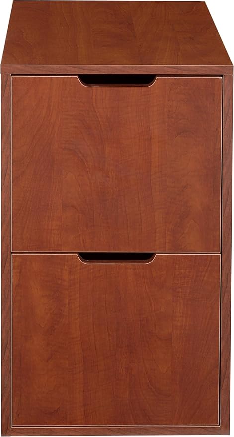 Niche Mod Freestanding Pedestal Two Drawer Filing Cabinet- Cherry