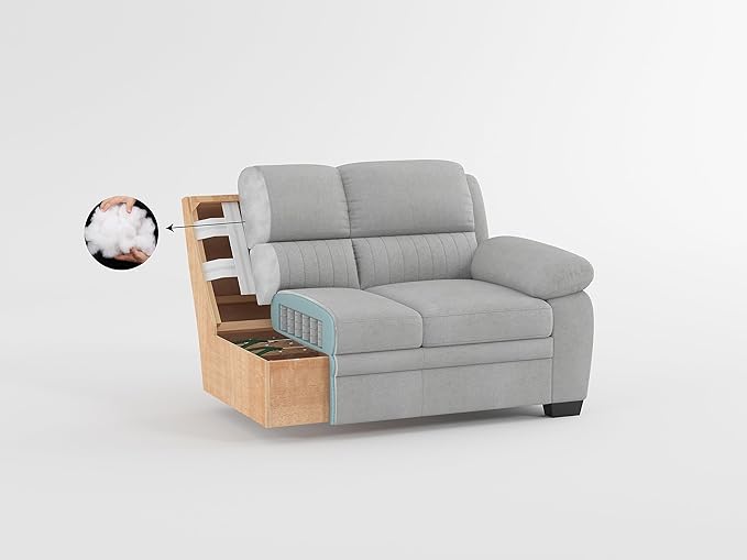 Plush Gray Textured Fabric Chair - Modern Channel Tufting - Solid Wood Frame - Living Room Accent Chair