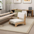 Japanese Floor Chair with Back SupportLow-Back Meditation Floor Seat with Soft CushionPortable Wood Armless Tatami Chair Meditation Living Room Bedroom Bay WindowReading