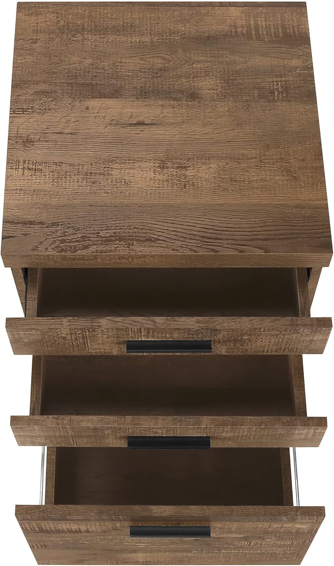 File Cabinet Rolling Mobile Storage Drawers Printer Stand Office Work Brown Laminate Contemporary ModernParticle Board