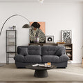 JACH 89 Oversized Deep Sectional Couch Minimalist Love Seat Couches Sectional Sofas with Thick Cushion Comfy Corduroy Sofa with Two Pillows for Living Room Apartment Office Grey