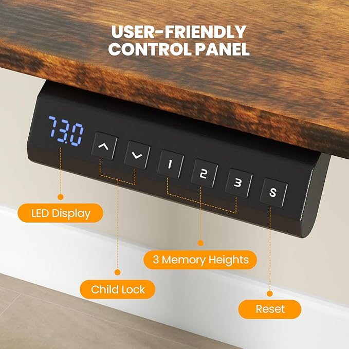 Tangkula 63 Inch Height Adjustable Electric Standing Desk Extra Large Sit Stand Desk with 3 Memory Height Settings Anti-Collision System 2 Hanging Hooks &amp Wire Holes Rising Desk for Home Offic