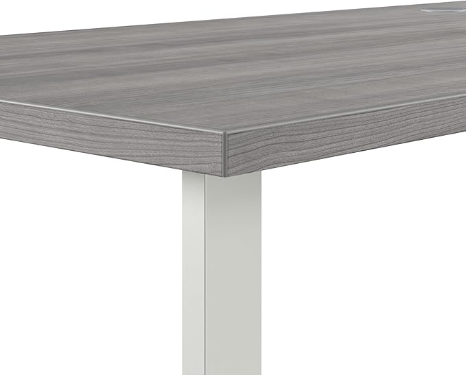 Bush Business Furniture Hustle 60W x 30D L Shaped Computer Desk with Metal Legs in Platinum Gray Modular Corner Table for Home and Professional Office