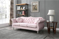 Maykoosh Velvet Sectional Sofa Tufted Living Room Couch Ruched Arm Style - 82 Wide Pink