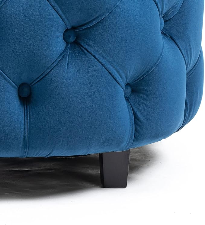 Eafurn 40.6 Wide Oversized Velvet Barrel Accent Chair Modern Round Armchair with Deep Button Tufting &amp 3 Toss Pillows Modern Lounge Chair for Living Room Bedroom Reading Nook