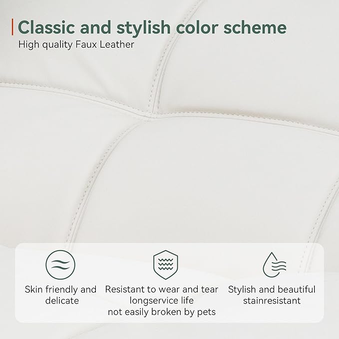 Opoiar 71 L Covertible Futon Sofa BedFaux Leather Futon Couch Memory Foam Modern Loveseat Sleeper Small Splitback Sofa Couches for Living RoomRVHome OfficeApartmentWhite