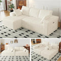 96 Cloud Sectional Couch with L-Shape Chaise4 Seat Modern Modular Sofa with Side PocketsUpholstered Couches for Living Room Bedroom Boneless CouchNo Assembly Required