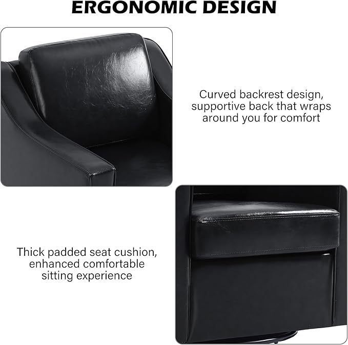 Swivel Accent Chair Modern Round Barrel Arm Chair for Living Room Bedroom Comfy Club Reading Chairs for Adults