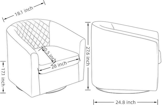 Modern Style Swivel Barrel Accent Chair with 360° Rotation and Armrests Ideal Seating Solution for Living Room Bedroom and Reading Corner