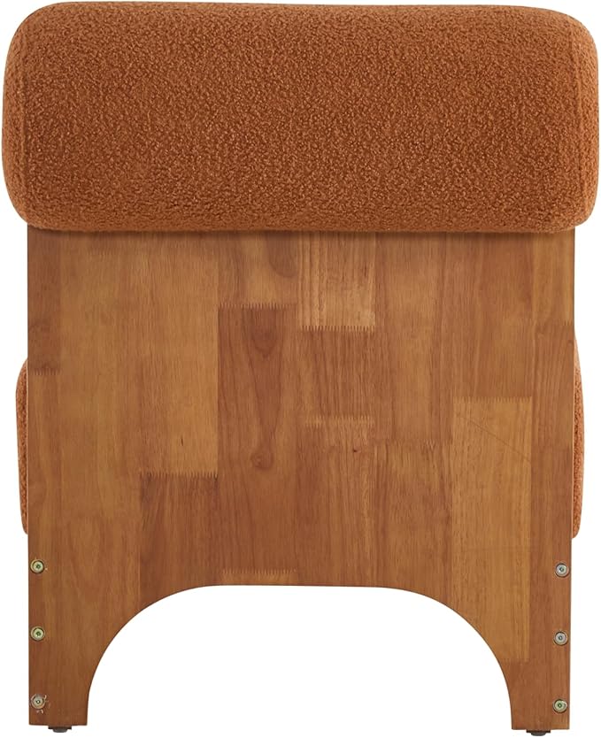 Christopher Knight Home Nadine Boucle Club Chair Upholstered Lounge Chair Rolled Backrest Accent Chairs Solid Wood Legs Frame Single Sofa for Living Reading Room Accent Chairs Set of 2 Brown
