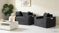 Boneless Sofa Couches with Cup Holder for Compact Living Rooms Apartments (Gray Single Chair+Loveseat) | No Assembly Required 2-Seater Sofa mini couch cup holder boneless loveseat side pocket