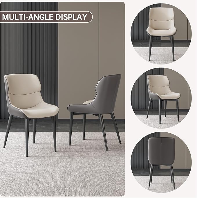 Kitchen Dining Chairs Set of 2 Modern Accent Heavy Duty Desk Chairs with Metal Legs for Home Office Bedroom &amp Living Room