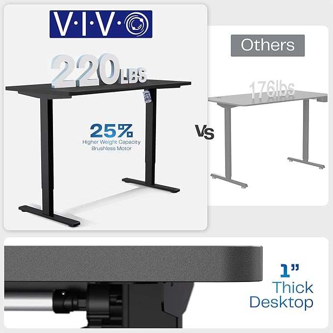 VIVO Electric 71 x 36 in Standing Desk with Full-Size RGB Mouse Pad Memory Height Adjustment 1B Series Holds 220 lbs Black Top Black Frame DESK-KIT-1B7BP-36