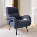 Corduroy Accent Chairs for Living Room Tufted High Back Reading Chairs for Bedroom Mid-Modern Comfy Upholstered Armchairs for Bedroom Reading Nook Apartment Navy Blue