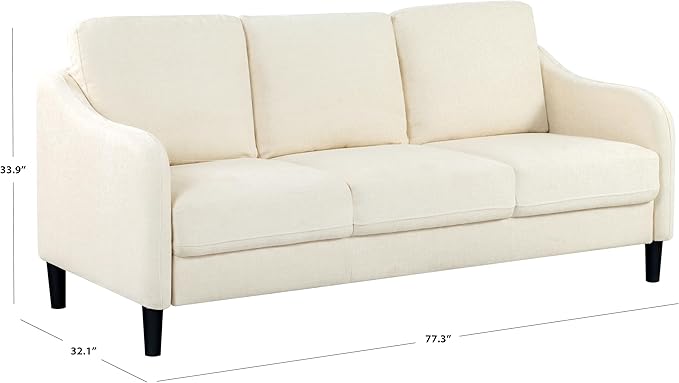 SAFAVIEH Couture Furniture Collection Edalynn Modern Cream 3-Seater Sofa