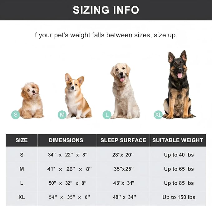 50 Lx32 Wx8 H Cooling Elevated Dog Bed for Large Dogs with Non-Slip Floor Protectors &amp Breathable Mesh Raised Indoor &amp Outdoor Dog Cot Pet Hammock Grey