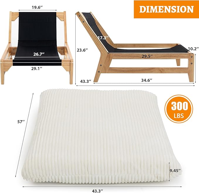 Oversized Cloud Lounge Accent Chair Comfy Reading Chair for Adults | Living Room Bedroom Big|Corduroy | 44 Inch | Giant | Wood Frame (White)