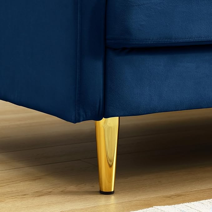 66.9“ Loveseat SofaModern Velvet Small CouchButton Tufted Upholstered Furnituremini CouchSmall loveseat with 2 PillowsSuitable for Living Room Bedroom Apartment. (Blue)