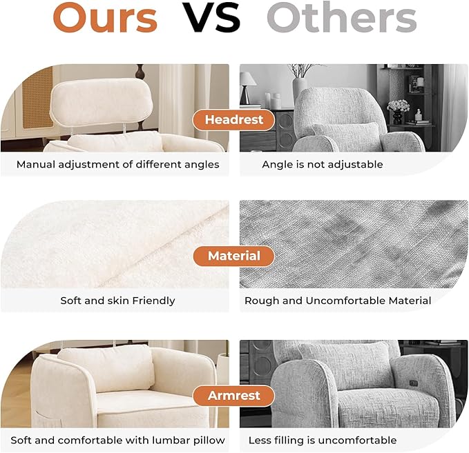 Modern 360°Swivel Accent Chair Set of 2 with Adjustable Headrest Round Swivel Barrel Chairs with Lumbar Pillow Vanity Chair for Makeup Comfy Living Room Armchair for Living Room Bedroom Beige