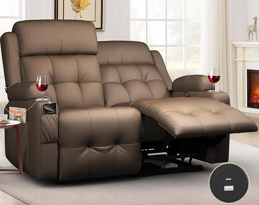 Loveseat Recliner Oversized Reclining Loveseat Pebble Texture Reclining Sofa With USB/Type C &amp Storage &amp Cup Holders Recliner Couch RV Wall Hugger Recliners Loveseat Clearance for Living R