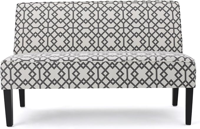 50'' Loveseat Sofa Modern Two-Seater Compact Upholstered Sofa for Small Space Bedroom Hallway Bench Geometric Pattern.