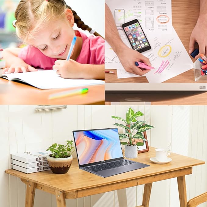 Dicunoy Computer Desk with 2 Drawers 46 Solid Bamboo Home Office Writing Desk for Small Space Compact Simple Tables with Gap Design and Hook for PC Laptop Students Study Makeup Bedroom