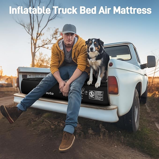 Umbrauto 6-6.5ft Mid SizeTruck Bed Air Mattress for Short Beds Inflatable Mattress with Pump for MidSize Pickup Bed Tent Camping Pick Up Truck Sleeping Pad for Outdoor Travel