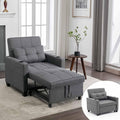 Sleeper Chair Bed Convertible Chair Bed Pull Out Chair Beds with USB Charging &amp Cupholders Adjustable Backrest Leather Futon Chair Bed for Living Room Bedroom (Grey(Linen))