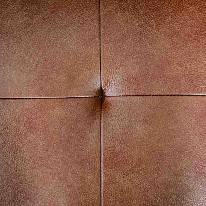 Naomi Home Marisa - Genuine Cowhide Leather Sofa - Mid-Century Modern Apartment 3-Seater Couch - Plush Foam Comfort &amp Sturdy Wood Frame