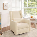 Naomi Home Tanya Luxury Motion Recliner Chair Cream – Plush Upholstered Glider Rocker with USB Charging Swivel and Lumbar Support for Nursery Comfort 275 lbs Capacity