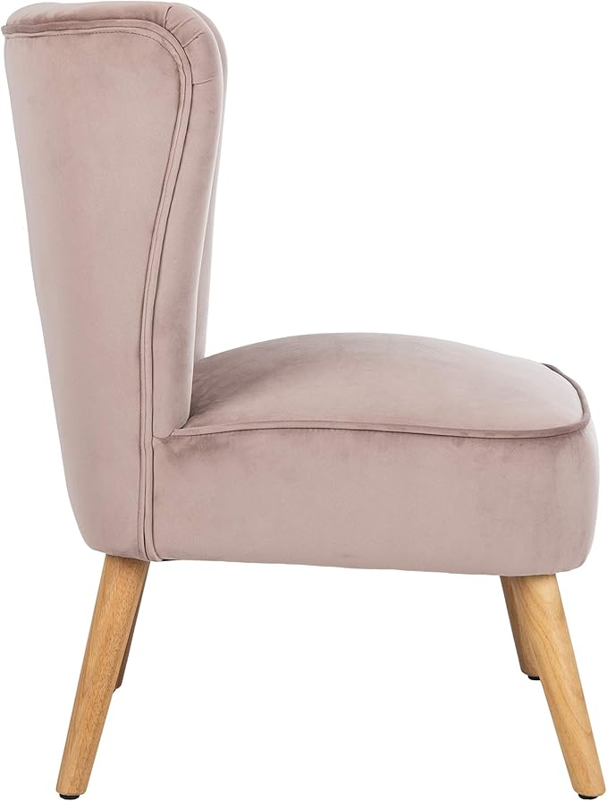 Safavieh Home June Retro Glam Mauve Velvet and Natural Accent Chair
