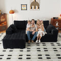 96 Cloud Sectional Couch with L-Shape Chaise4 Seat Modern Modular Sofa with Side Pockets Fluffy Upholstered Couches for Living Room Bedroom Memory Foam Corduroy Boneless CouchNo Assembly Required