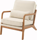Living Room Chairs Living Room Furniture Leisure Chair Armrest Oak Upholstered Single Modern Accent Sofa Off-White Comfy Chair for Living Room Bedroom Studio Restaurants Cafes etc