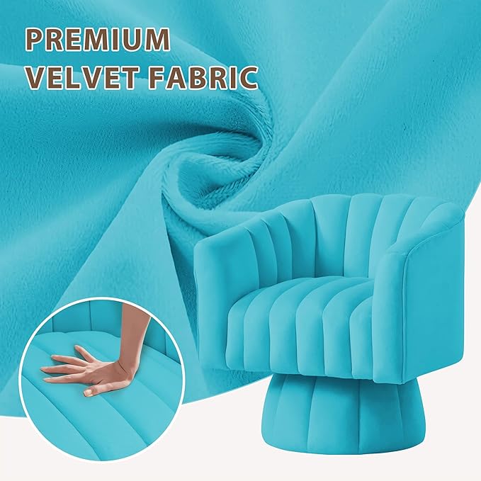 YSICK Swivel Accent Chair360°Swivel Barrel Chairs Mid-Century Chair with Wide Upholstered Modern Velvet Fabric Round Armchair for Living Room Lounge Bedroom