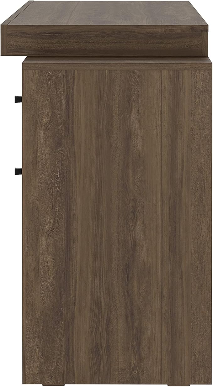 Expandable Desk with Storage Drawers &amp Open Shelf - Expands from 47 Inch to 57 Inch - Walnut Computer Desk with Printer Space - Modern Home Office Table with Drawers - Techni Mobili Blanco Collect