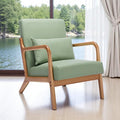 Mid Century Modern Accent Chair Arm Chair Living Room Chairs with Lumbar Pillow Upholstered Reading Chair with Solid Wood Frame &amp Cat-Scratch Leather for Living Room Bedroom