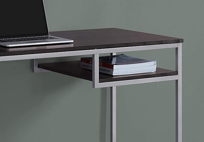 Computer Desk Home Office Laptop 48 l Work Brown Laminate Grey Metal Contemporary Modern