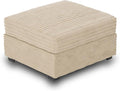 HOOOWOOO Modular Sectional Sofa Couch Matching Ottoman Seat Table Footrest(Beige Velvet Corduroy)