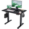 Claiks Electric Standing Desk 40x24 Inches Adjustable Height Workstation Sit Stand Home Office Desk with Splice Board Black