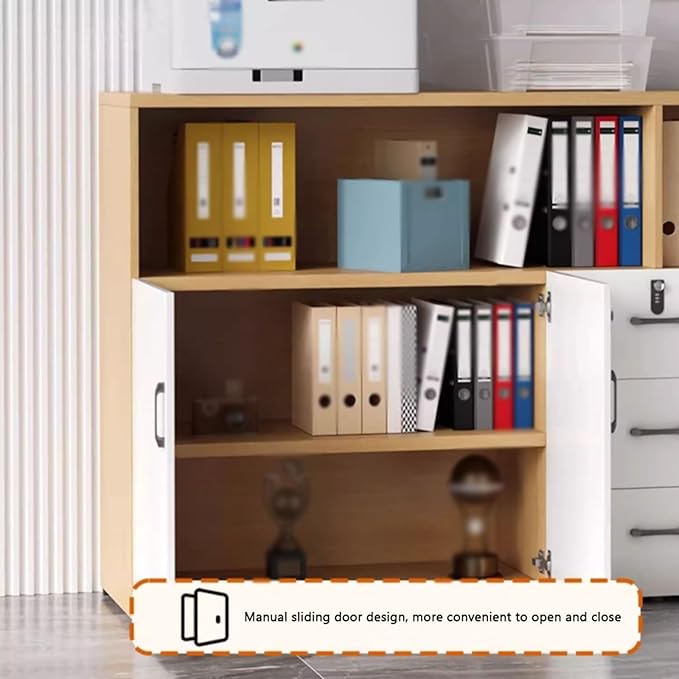 Office Short Cabinet Three-Door File Cabinets Drawer Locker Partition Wall with Lock File Information(A80x40x120cm)