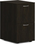 HON MOD 2 Drawer File Cabinet On Wheels Mobile Pedestal with Filing Cabinets for Home Office 15 W Portable Storage Java Oak