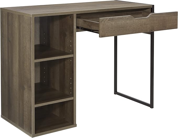 OSP Home Furnishings Ravel 40-Inch Wide Writing Desk Grey Oak